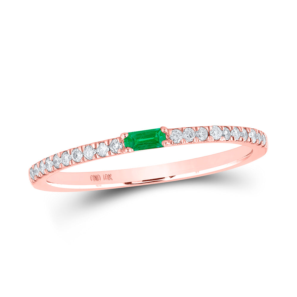 1/8CTW-DIA CN 1/20CTW-EME NATURAL GEM BAND