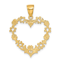 Load image into Gallery viewer, 14K Polished Floral Border Heart Pendant
