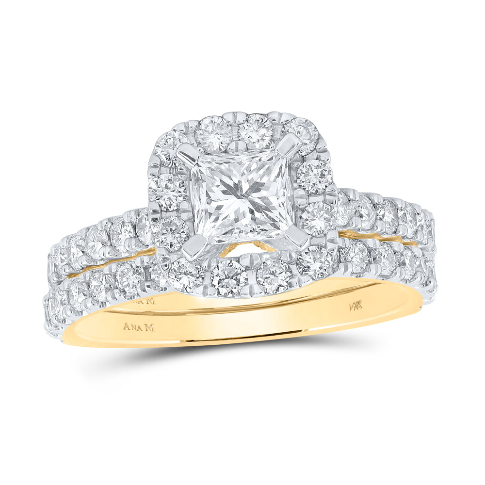 1 7/8CTW-DIA ANA M 3/4CT-CPR BRIDAL SET SINGLE HALO