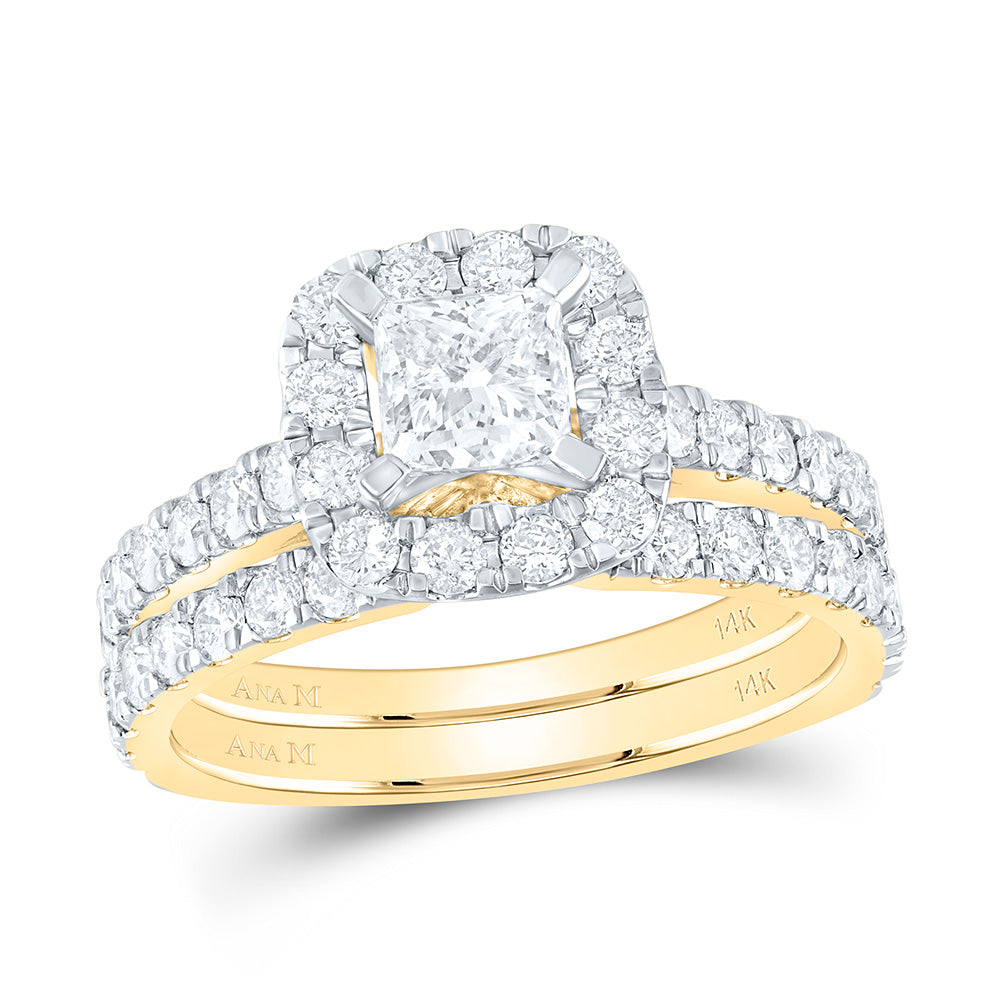 1 7/8CTW-DIA ANA M 3/4CT-CPR BRIDAL SET SINGLE HALO