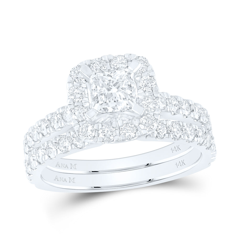 1 7/8CTW-DIA ANA M 3/4CT-CPR BRIDAL SET SINGLE HALO
