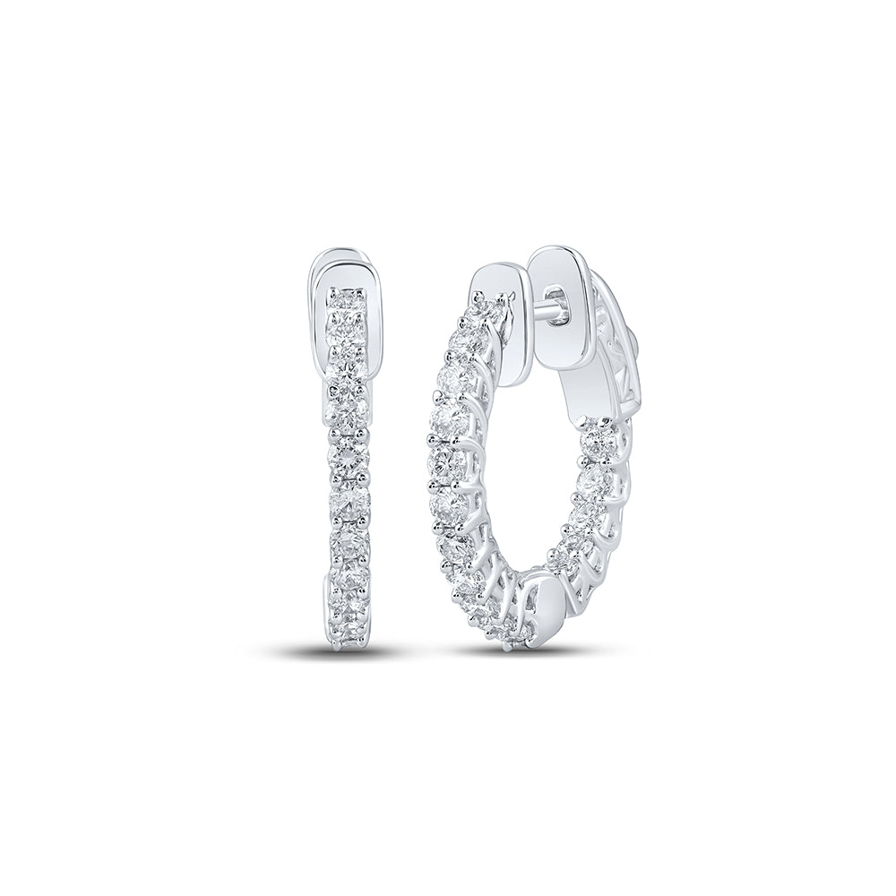 1 CTW-DIA NK HOOPS EARRING