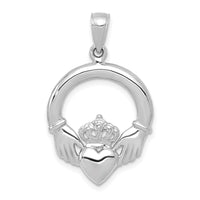 Load image into Gallery viewer, 14k White Gold Polished Claddagh Pendant
