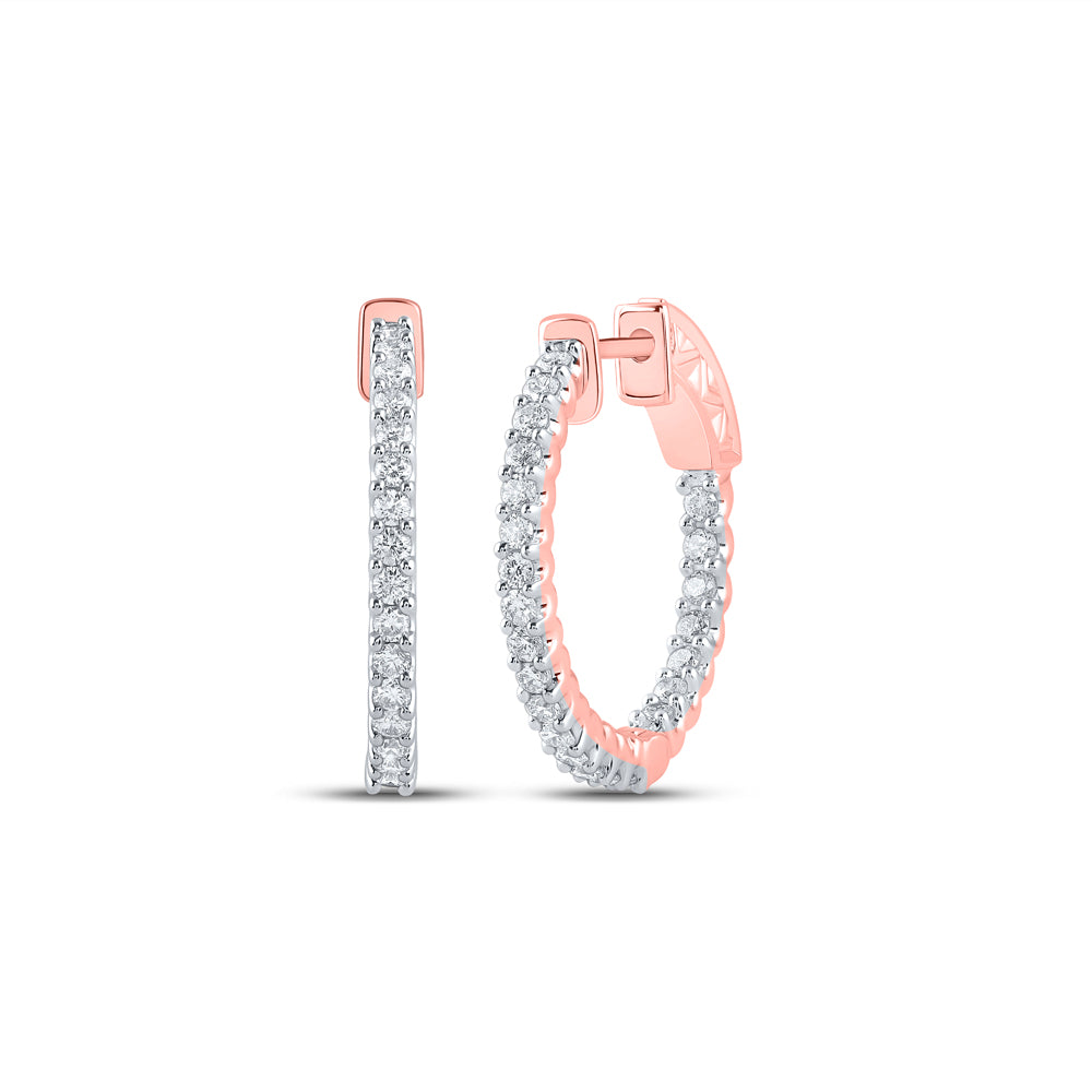 1 CTW-DIA NK HOOPS EARRING