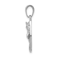Load image into Gallery viewer, 14k White Gold Solid Polished Horse Head in Horseshoe Pendant
