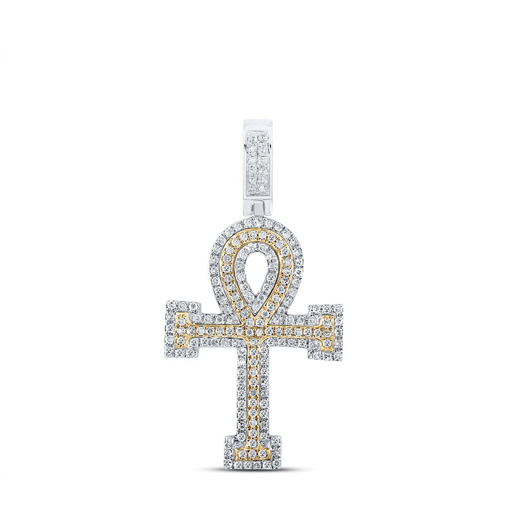 1/2CTW-DIA P1P2 CROSS MENS CHARM