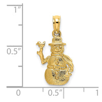 Load image into Gallery viewer, 14k Satin and Polished 3-D Snowman Charm

