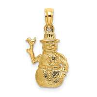 Load image into Gallery viewer, 14k Satin and Polished 3-D Snowman Charm
