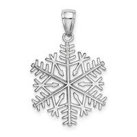 Load image into Gallery viewer, 14k White Gold Polished Snowflake Pendant
