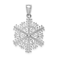 Load image into Gallery viewer, 14k White Gold Polished Snowflake Pendant
