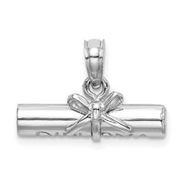 Load image into Gallery viewer, 14K White Gold 3-D DIPLOMA  Rolled Up Charm
