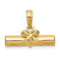 Load image into Gallery viewer, 14k 3D Hollow Polished DIPLOMA Pendant
