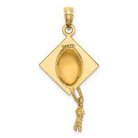 Load image into Gallery viewer, 14k Solid Polished 3-D Graduation Cap Pendant
