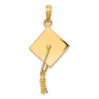 Load image into Gallery viewer, 14k Solid Polished 3-D Graduation Cap Pendant
