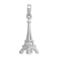 Load image into Gallery viewer, 14k White Gold Solid Polished 3-D Eiffel Tower Charm

