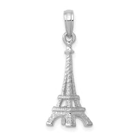 Load image into Gallery viewer, 14k White Gold Solid Polished 3-D Eiffel Tower Charm
