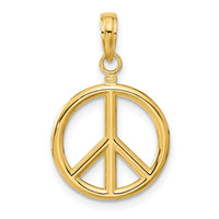 Load image into Gallery viewer, 14k 3D Polished Peace Sign Charm

