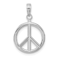 Load image into Gallery viewer, 14k White Gold 3D Polished Peace Sign Charm
