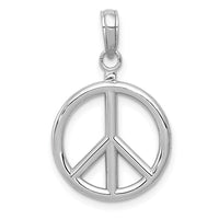 Load image into Gallery viewer, 14k White Gold 3D Polished Peace Sign Charm
