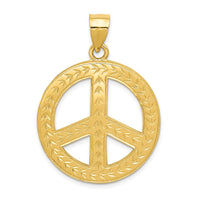 Load image into Gallery viewer, 14k Solid Polished Peace Sign Pendant

