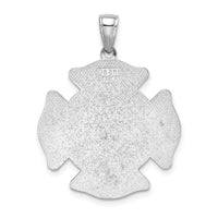 Load image into Gallery viewer, 14k White Gold Large FD St. Florian Badge Pendant

