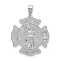 Load image into Gallery viewer, 14k White Gold Large FD St. Florian Badge Pendant
