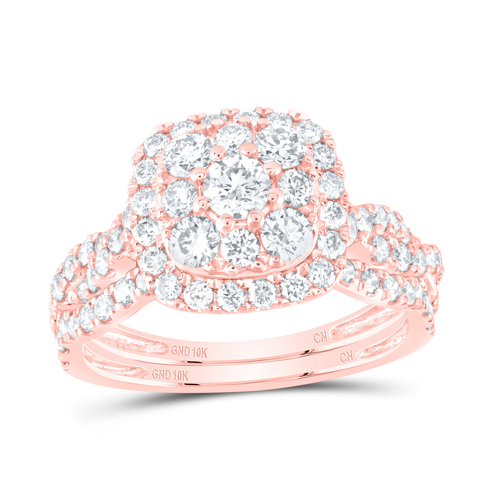 1 1/2CTW-DIA CN 1/5CT-CRD DOUBLE HALO BRIDAL SET