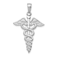 Load image into Gallery viewer, 14k White Gold Caduceus Pendant
