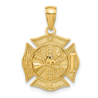 Load image into Gallery viewer, 14k Reversible Fire Department Shield Pendant
