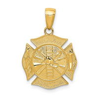Load image into Gallery viewer, 14k Reversible Fire Department Shield Pendant
