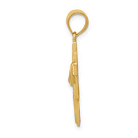 Load image into Gallery viewer, 14k Satin Draped Cross Pendant
