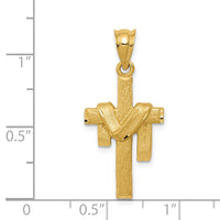Load image into Gallery viewer, 14k Satin Draped Cross Pendant
