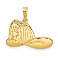Load image into Gallery viewer, 14k Large Firefighter Hat Pendant
