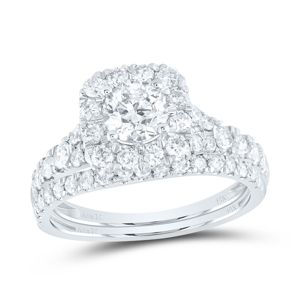 2CTW-DIA ANA M 3/4CT-CRD BRIDAL SET 1 HALO