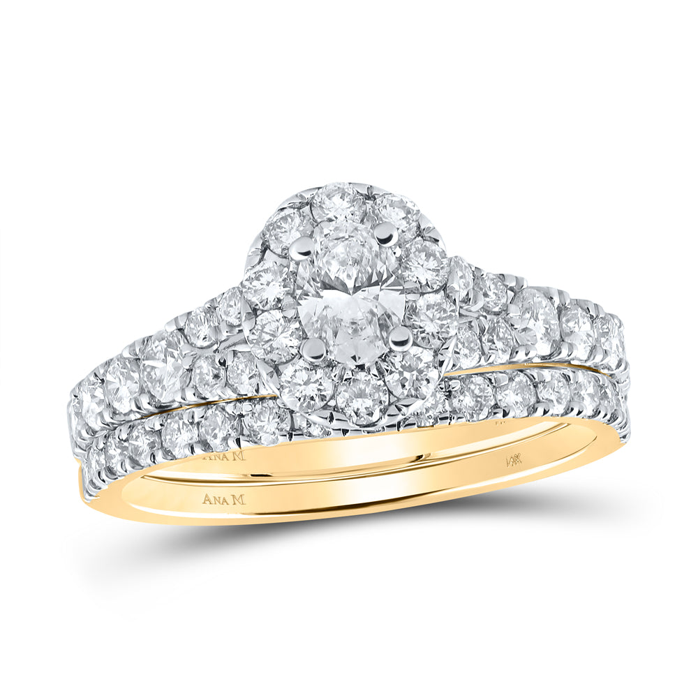 1 1/2CTW-DIA ANA 1/3CT-COV BRIDAL SET 1 HALO