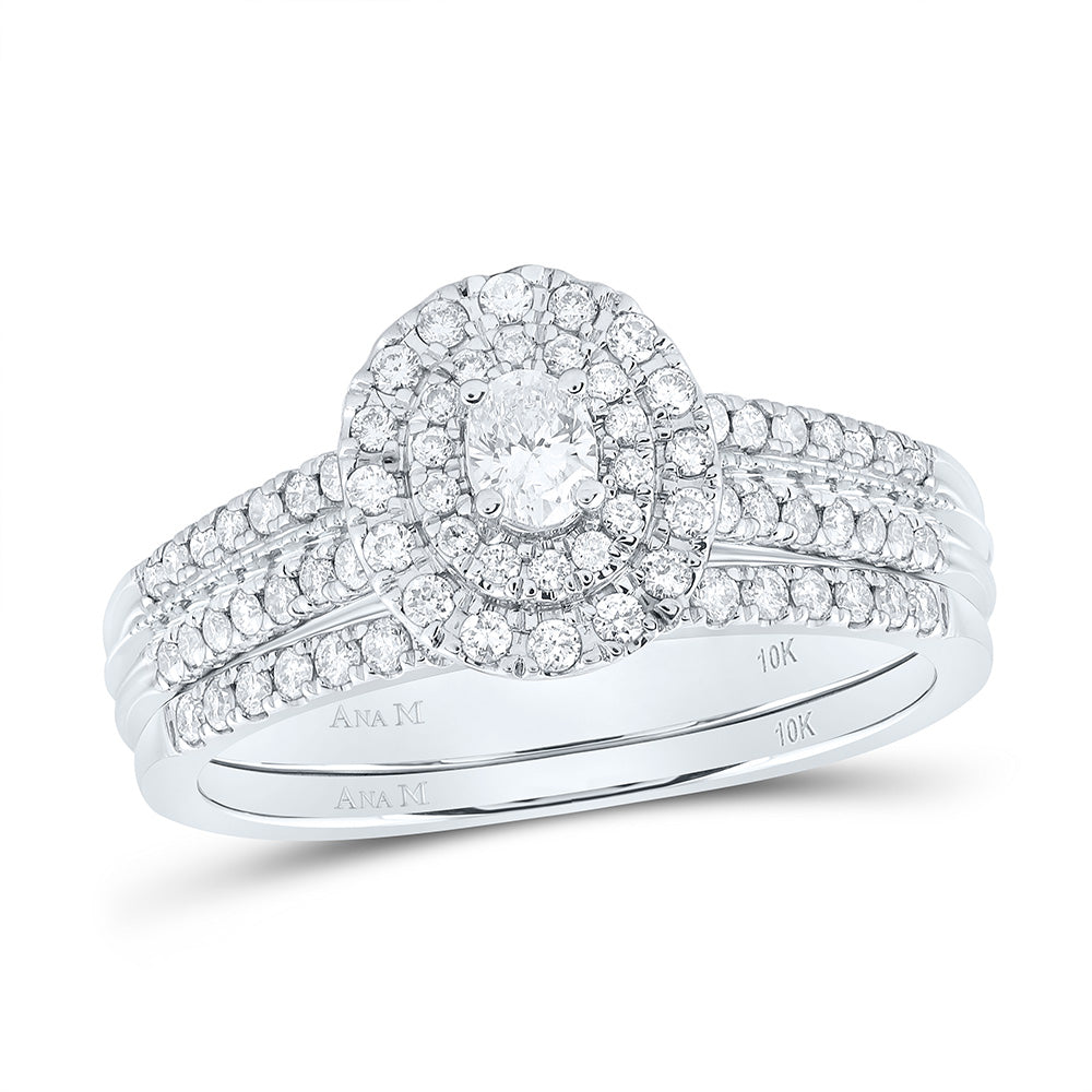 5/8CTW-DIA ANA M 1/6CT-COV BRIDAL SET