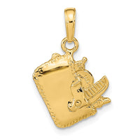 Load image into Gallery viewer, 14k Satin 3-D Cosmetic Pouch Pendant
