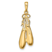 Load image into Gallery viewer, 14K Solid Satin Polished Ballet Slippers Pendant

