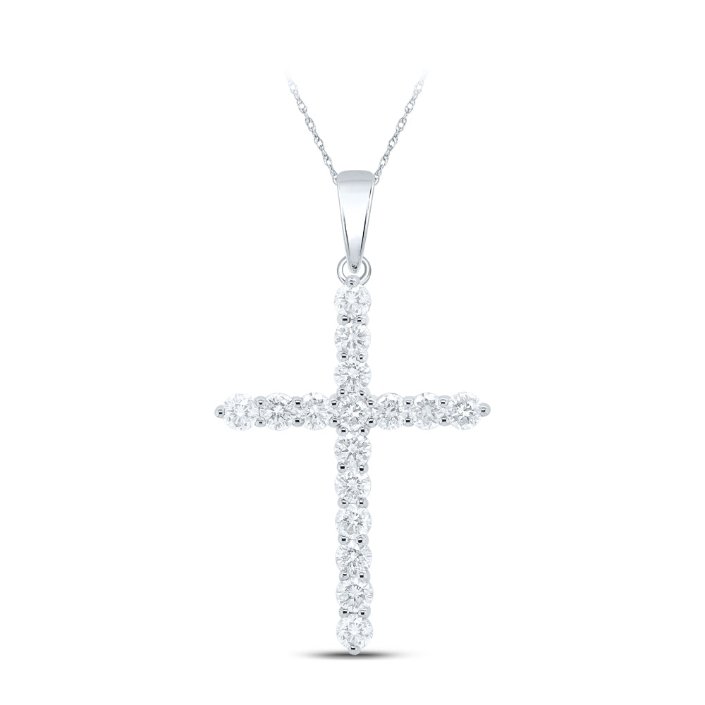 2CTW-DIA ANA M CROSS PENDANT