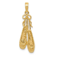 Load image into Gallery viewer, 14K Solid Satin Polished Ballet Slippers Pendant
