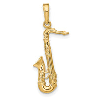 Load image into Gallery viewer, 14K Solid Polished 3-D Saxophone Charm
