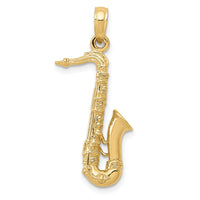 Load image into Gallery viewer, 14K Solid Polished 3-D Saxophone Charm
