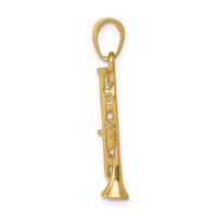 Load image into Gallery viewer, 14K Solid Polished 3-D Trumpet Pendant
