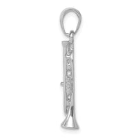 Load image into Gallery viewer, 14K White Gold Solid Polished 3-D Trumpet Pendant
