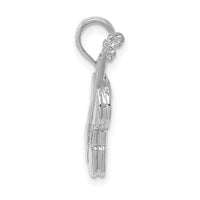 Load image into Gallery viewer, 14K White Gold Polished Solid 3-D Violin Pendant
