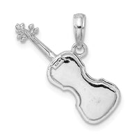 Load image into Gallery viewer, 14K White Gold Polished Solid 3-D Violin Pendant
