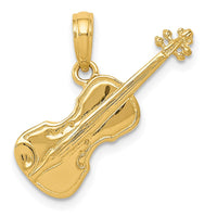 Load image into Gallery viewer, 14K Polished Solid 3-D Violin Pendant
