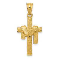 Load image into Gallery viewer, 14k Satin Draped Cross Pendant
