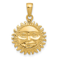 Load image into Gallery viewer, 14k Solid Polished Reversible Sun Pendant
