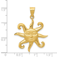 Load image into Gallery viewer, 14k Satin and Polished Sun Pendant
